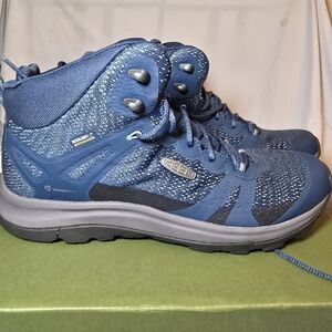 NIB KEEN Terradora II Waterproof Majolica Tapestry Blue Hiking Boots, sz 11